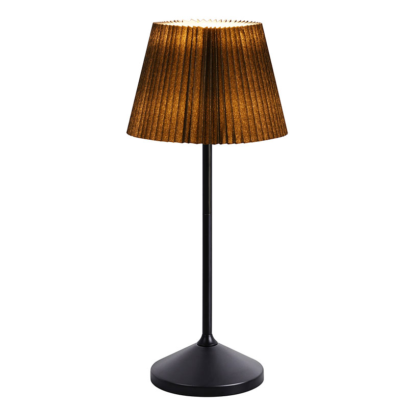 Мата көлеңкесі бар қара жарықдиодты үстел шамы