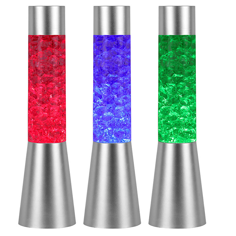 Мұз тәрізді пішіні бар түсі өзгеретін сұйық жарқыраған түнгі шам