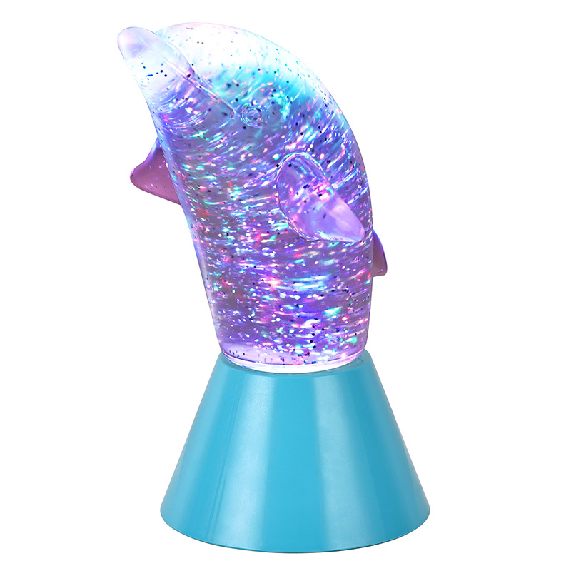 Dolphin Kid сыйлық Glitter RGB түнгі жарық