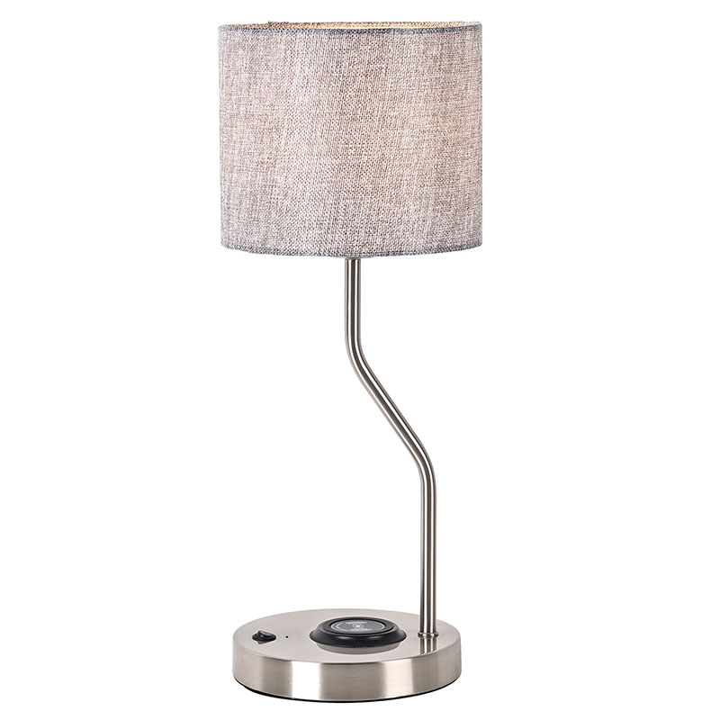 Мата көлеңкесі бар сымсыз телефон зарядтағышының үстел шамы